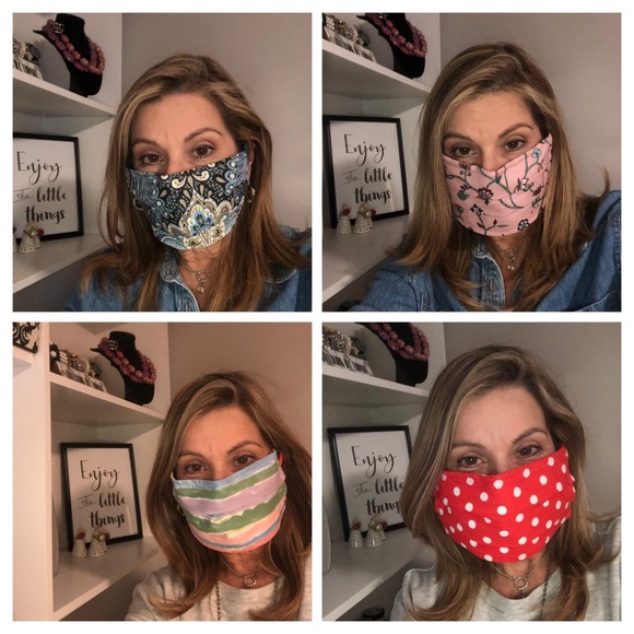 2 Face Masks w Nose Wire & Adjustable Ear Elastics - Picture 3 of 16